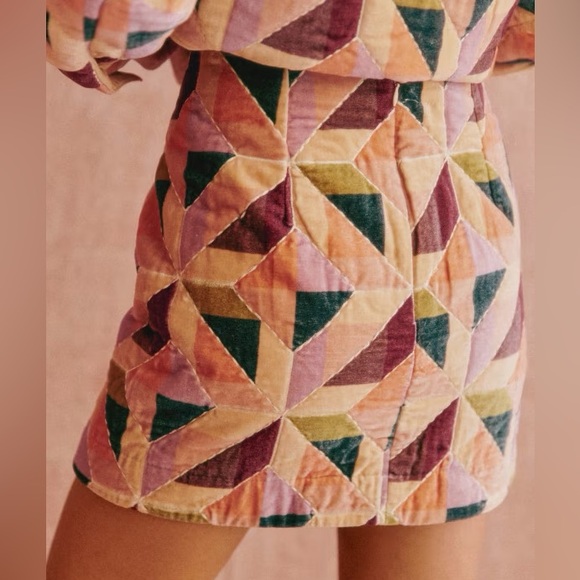 NWT Sézane Malia Skirt in Patchwork Stella Size 38/6 - Picture 3 of 11